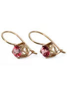 Vintage Stil Ohrringe Rubinrot Originales Vintage-Roségold aus 14 Karat vec142r